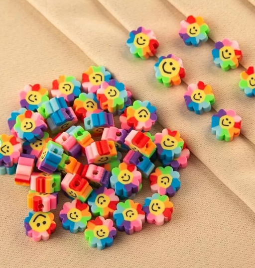 Arcilla de Flores de Colores con Carita