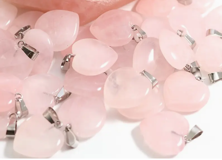 Dije Corazón (Cuarzo Rosa)