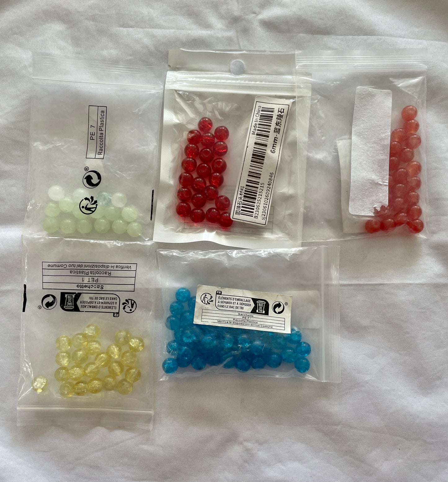 Mix Abalorio Vidrio y acrílico