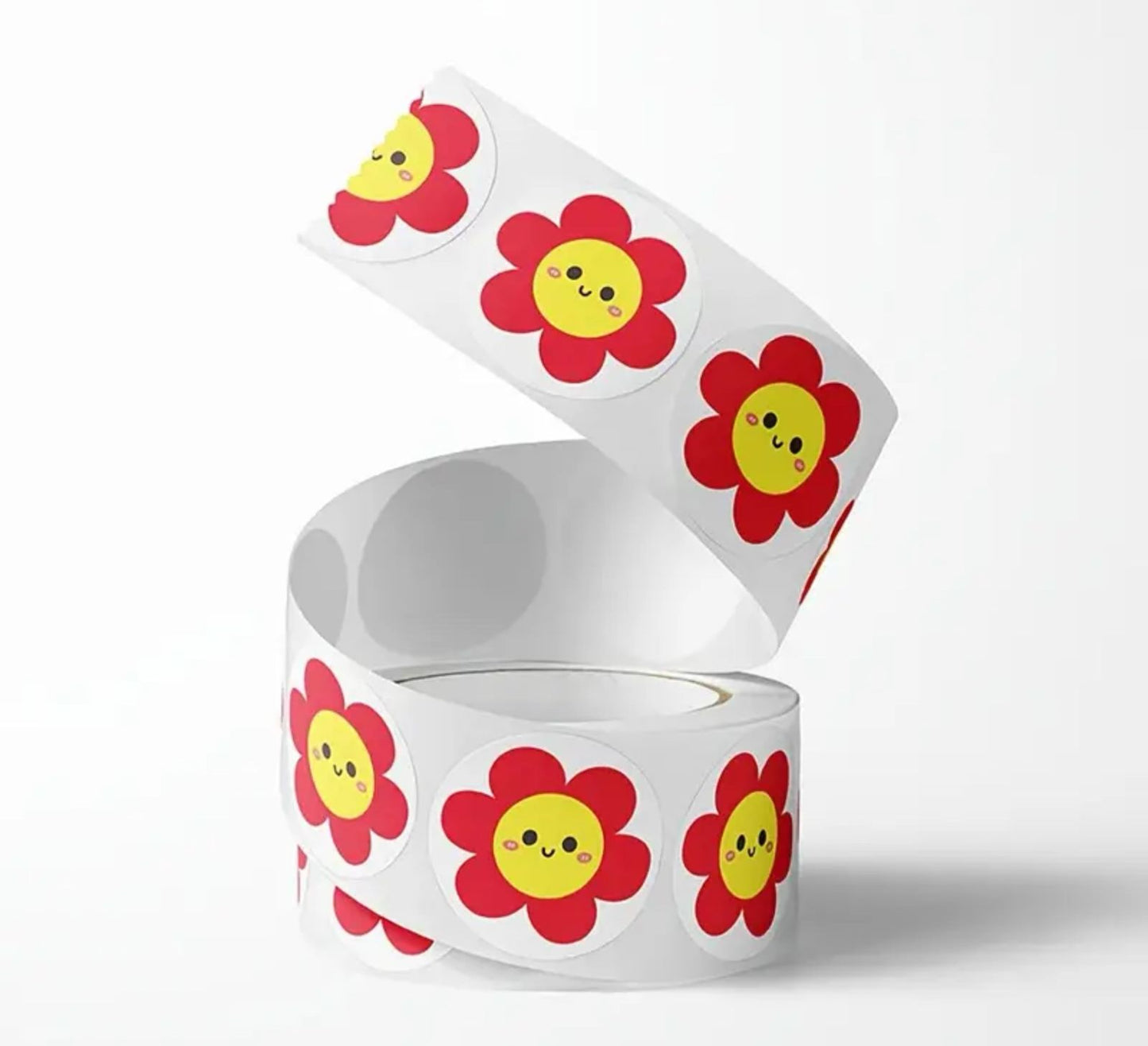 Sticker Caritas Con Flores
