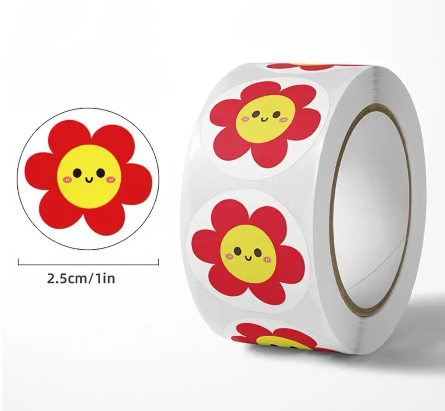 Sticker Caritas Con Flores