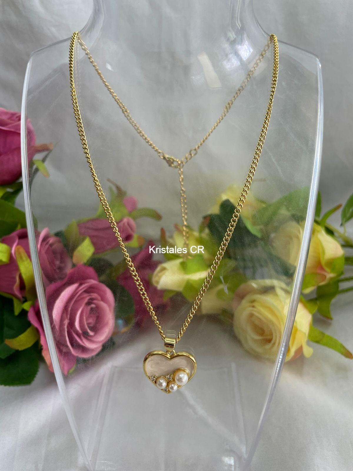 Collar de Corazón con Perlas