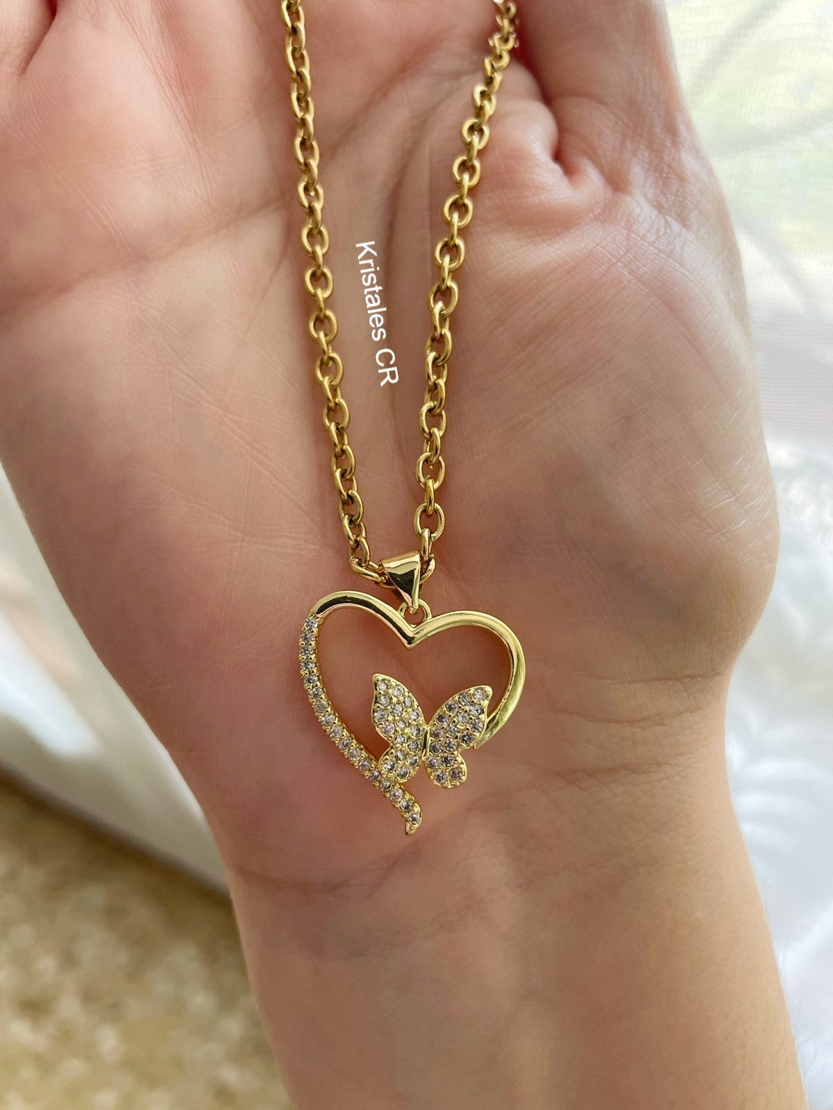 Collar Corazón y Mariposa