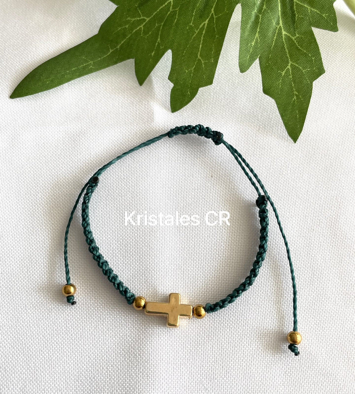 Pulsera de Cruz - Verde