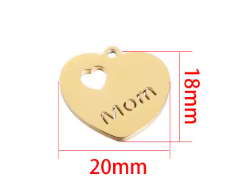 Dije Corazón doble Mom