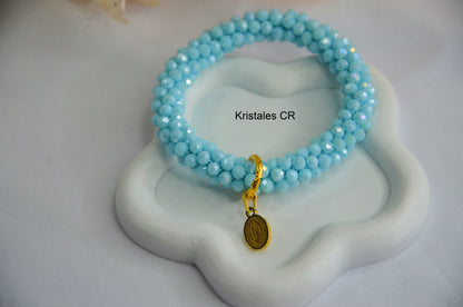 Pulsera Virgen de Guadalupe (Celeste)