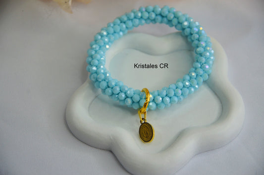Pulsera Virgen de Guadalupe (Celeste)