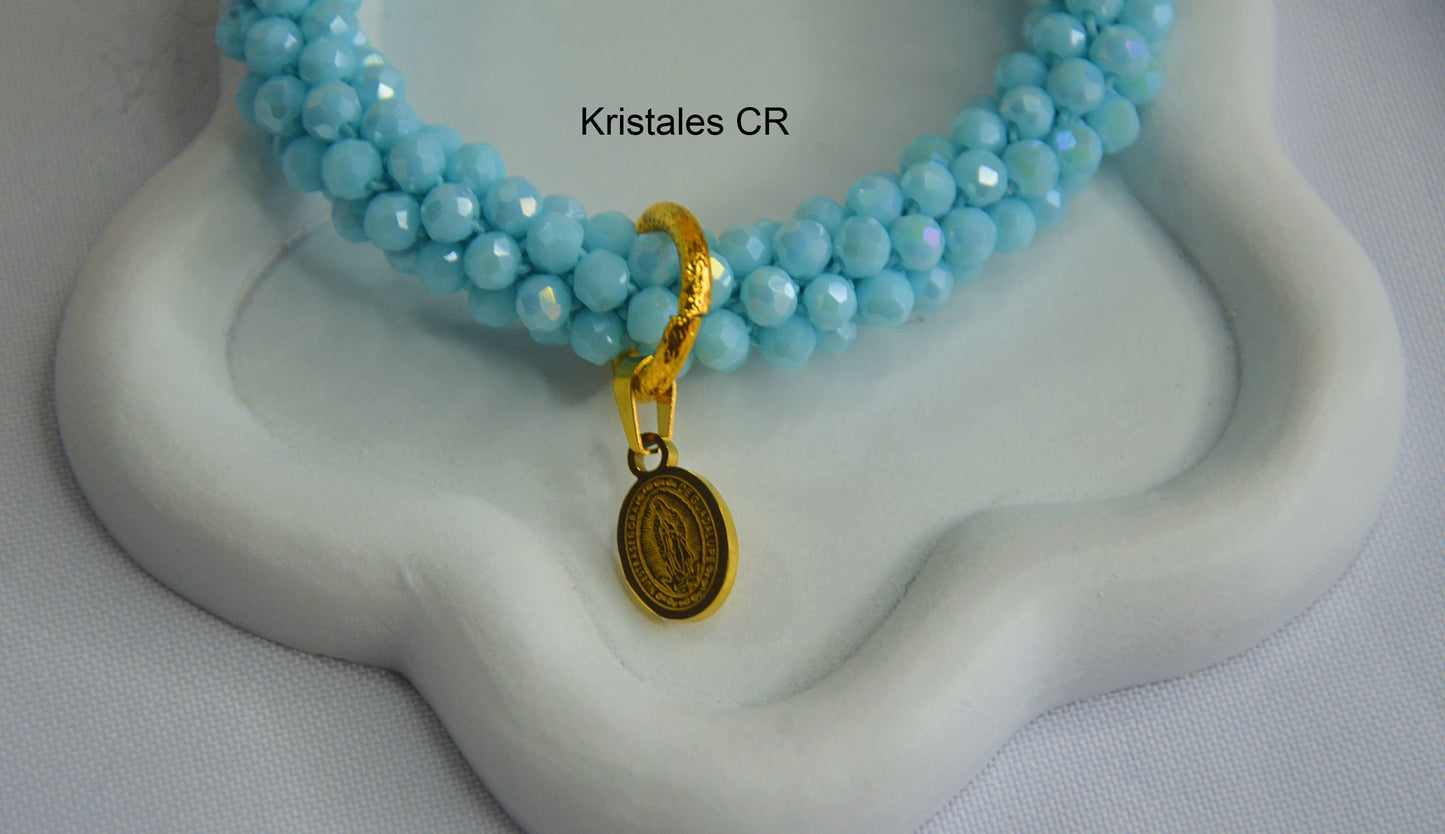 Pulsera Virgen de Guadalupe (Celeste)