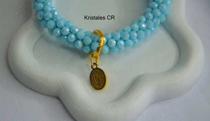 Pulsera Virgen de Guadalupe (Celeste)