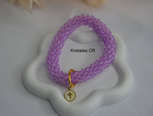 Pulsera de Cruz (Lila)