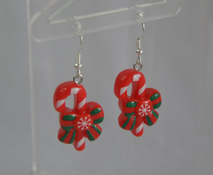 Aretes Bastones Navideños