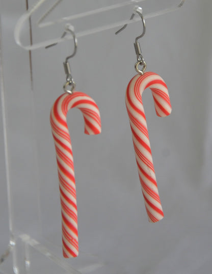 Aretes de Bastones Navideños