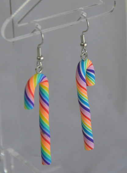 Aretes de Bastones Navideños