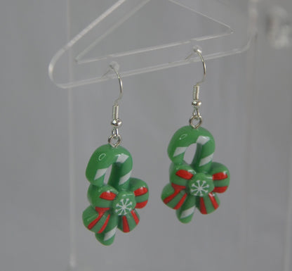 Aretes Bastones Navideños