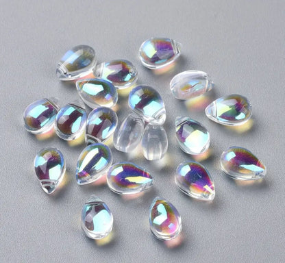 Abalorio en Forma de Gota (Transparente)