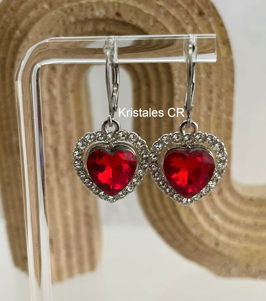 Aretes de Corazón (Plateado)