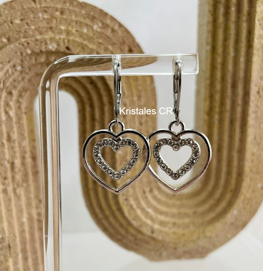 Aretes de Corazón Doble
