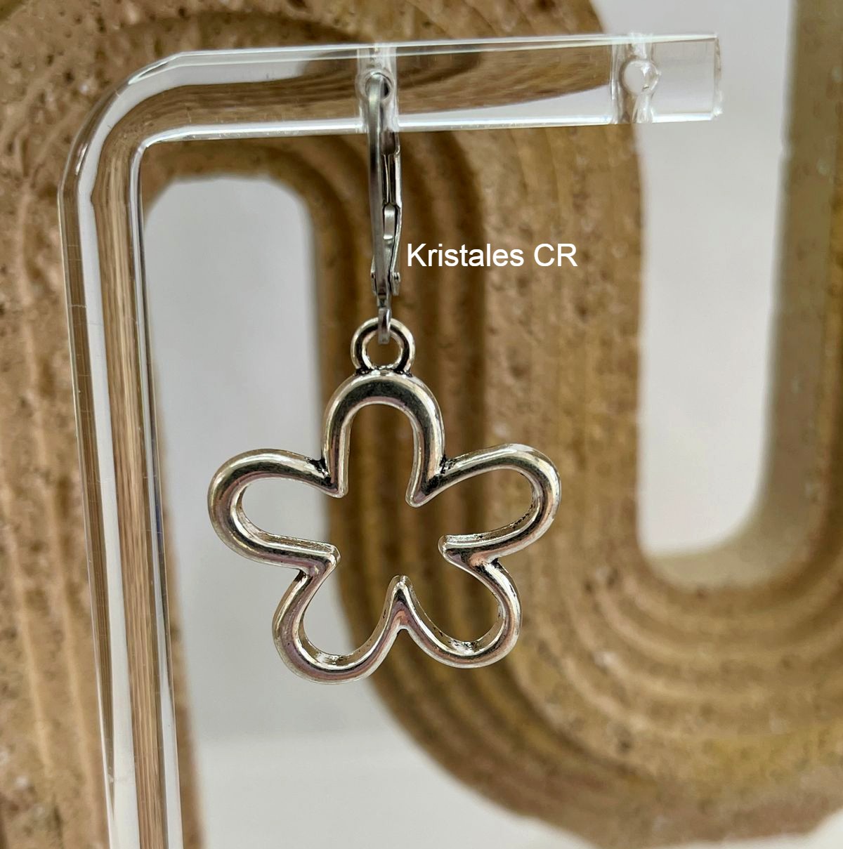 Aretes de Flor Plateada