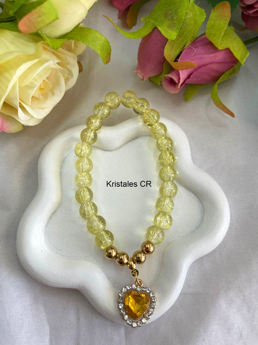 Pulsera con Corazón (Amarillo)