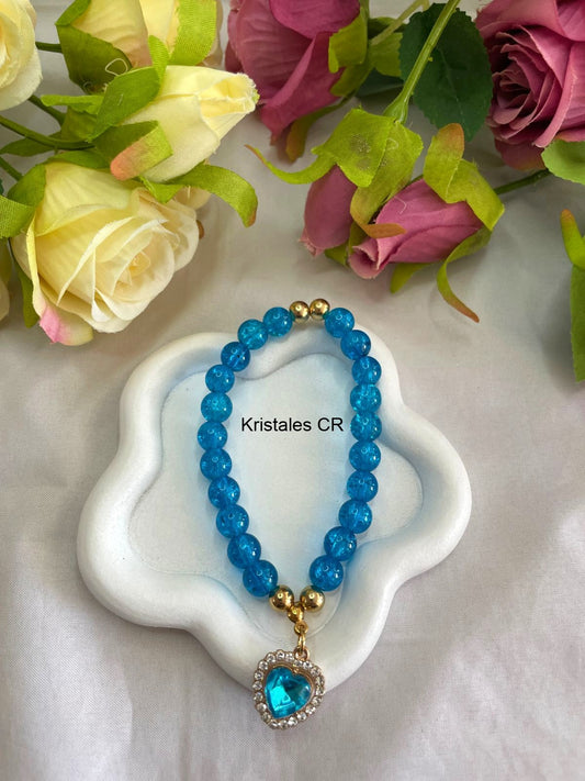 Pulsera con Corazón (Celeste)