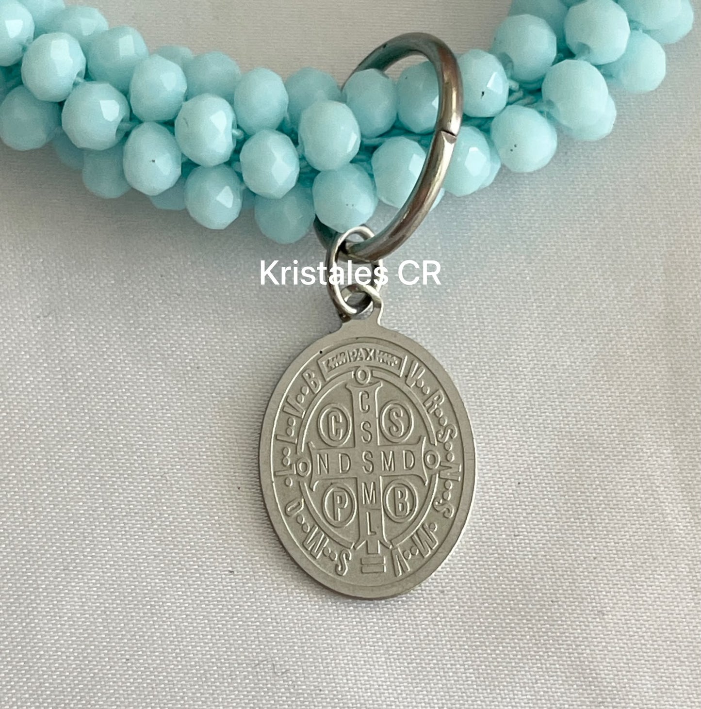 Pulsera San Benito (Celeste)