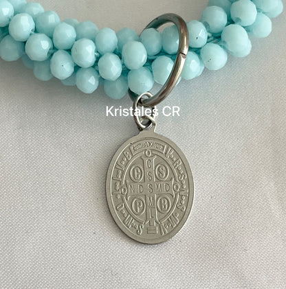 Pulsera San Benito (Celeste)