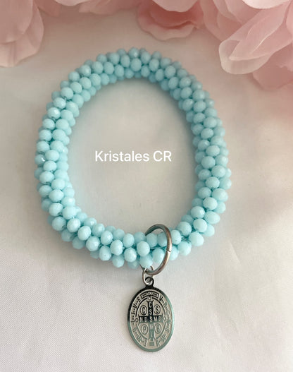 Pulsera San Benito (Celeste)