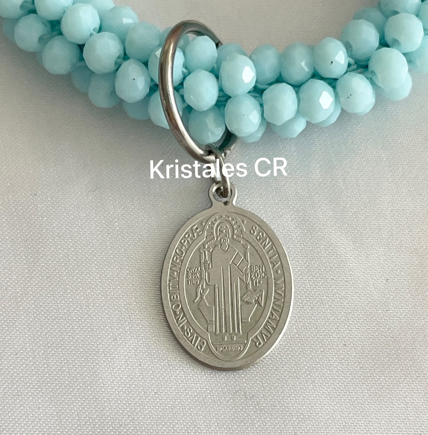Pulsera San Benito (Celeste)