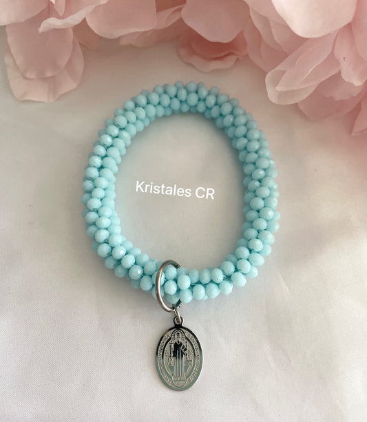 Pulsera San Benito (Celeste)