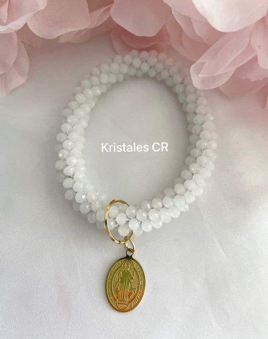 Pulsera San Benito (Blanca)