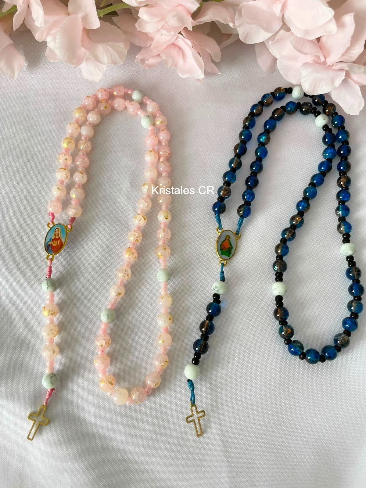 Rosarios para parejas - Set Rosado y Azul