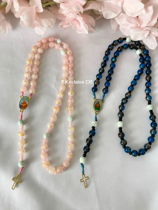 Rosarios para parejas - Set Rosado y Azul