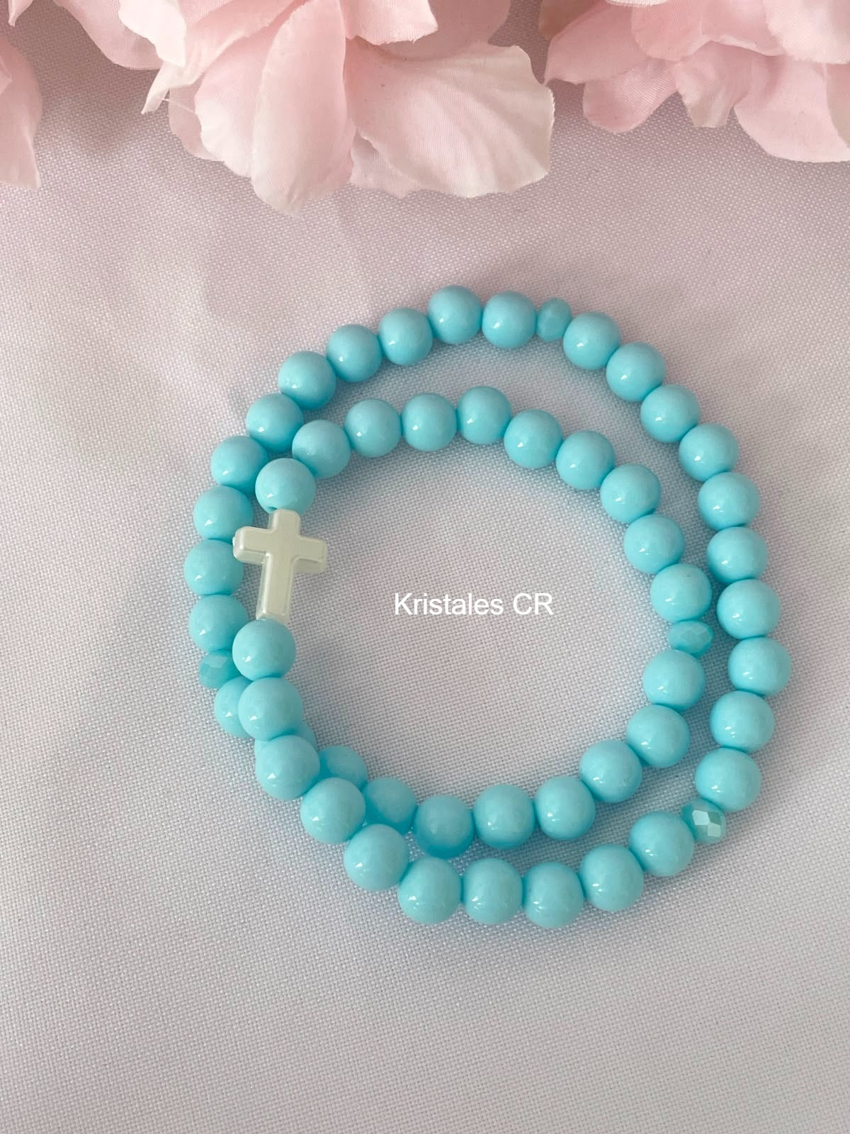 Rosario - Pulsera (Celeste)