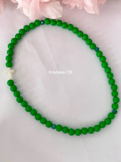Rosario - Pulsera (Verde Oscuro)