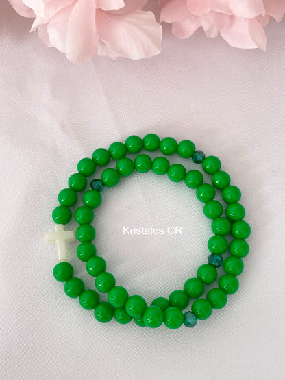 Rosario - Pulsera (Verde Oscuro)