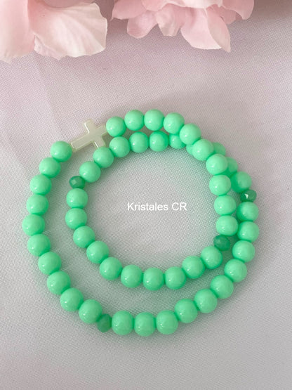 Rosario - Pulsera (Verde Claro)