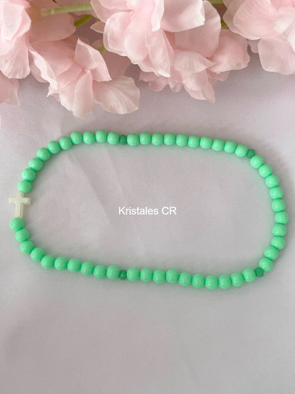 Rosario - Pulsera (Verde Claro)