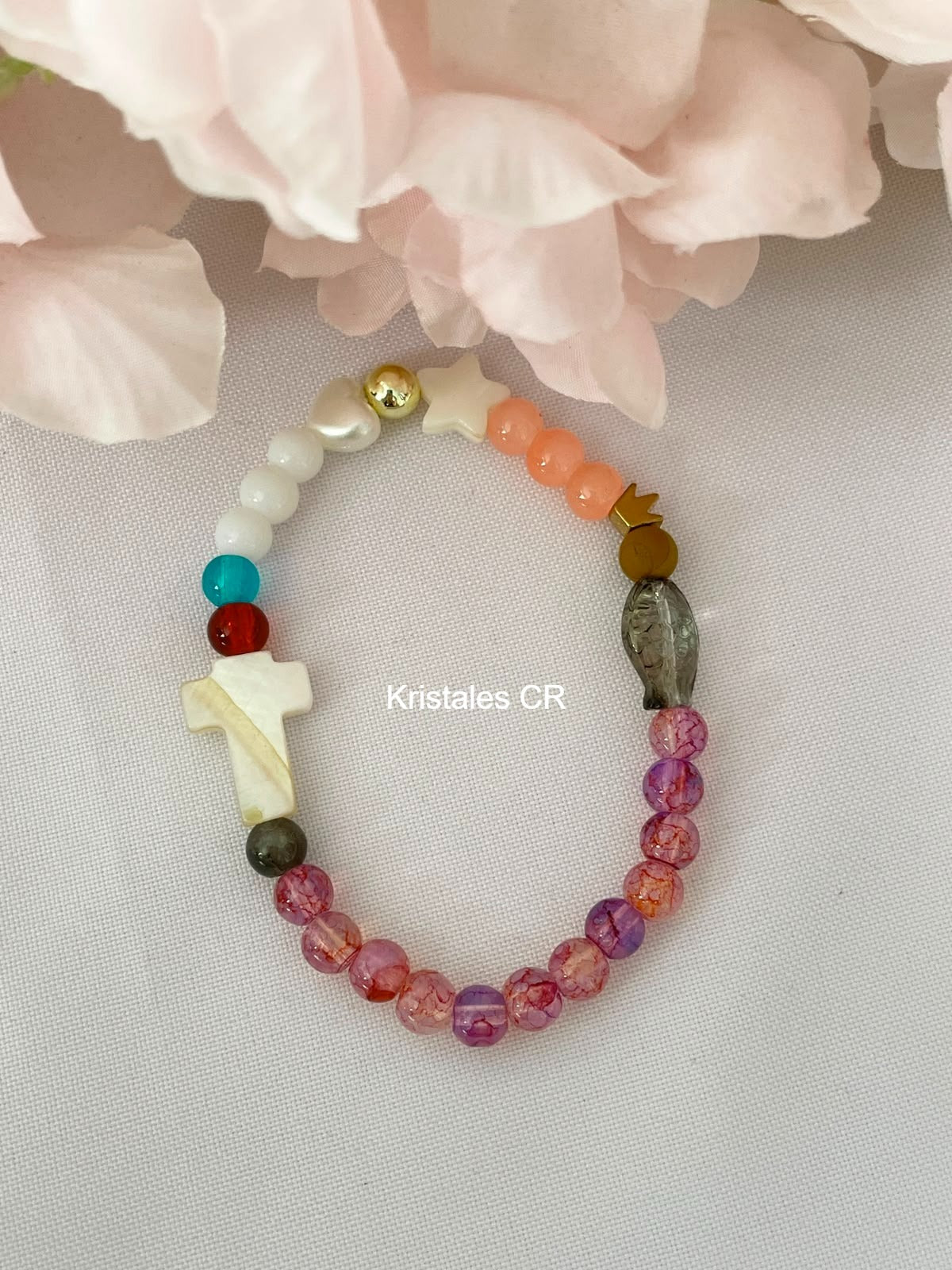 Pulsera de la Vida de Jesús (Rosado/Morado)