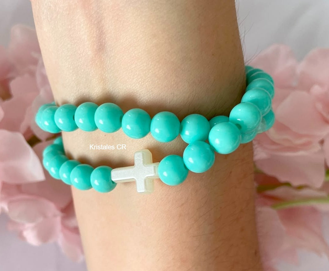 Rosario - Pulsera (Verde Agua)