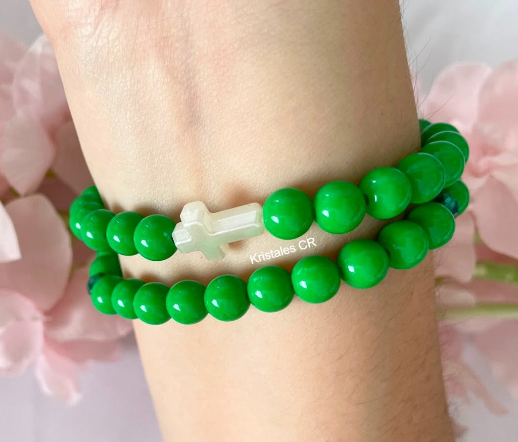 Rosario - Pulsera (Verde Oscuro)