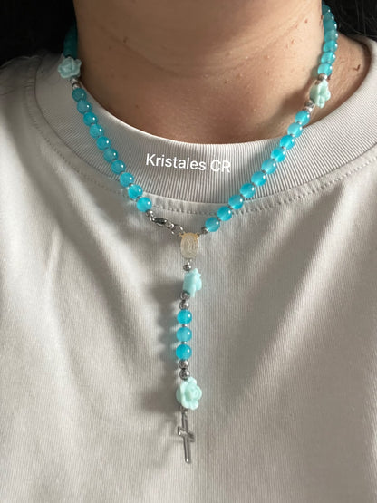 Rosario - Collar (Celeste)